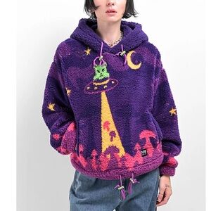 Purple Alien Graphic Hoodie